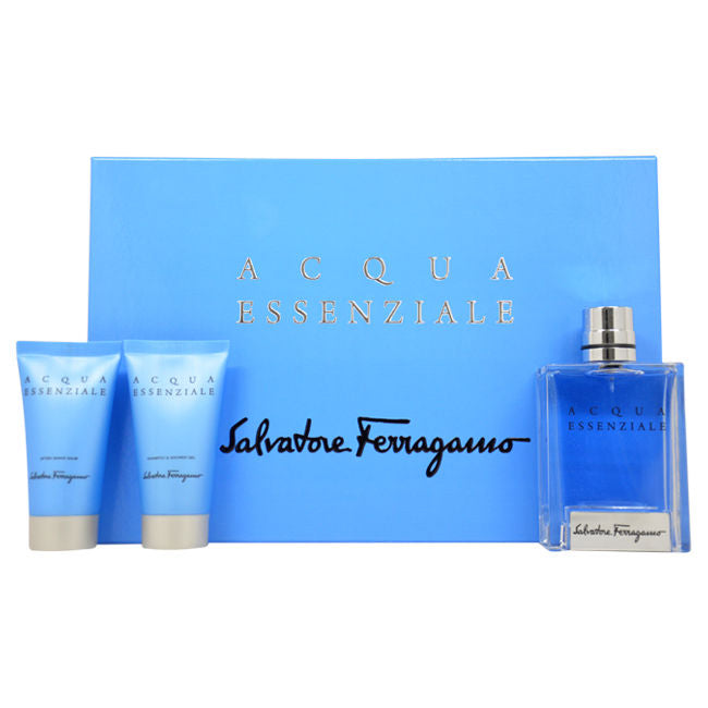 Acqua Essenziale Men 3-Piece Gift Set by Salvatore Ferragamo eau de Toilette - PERFUME BOUTIQUE