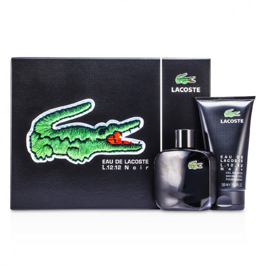 Lacoste L.12.12 Noir 3.3 oz + 5.0 oz Shower Gel men Gift Set eau de Toilette - PERFUME BOUTIQUE