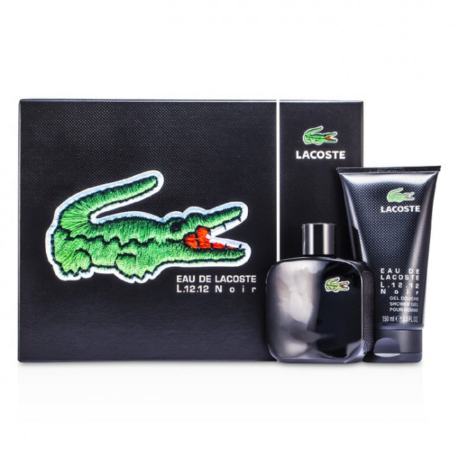 Lacoste L.12.12 Noir 3.3 oz + 5.0 oz Shower Gel men Gift Set eau de Toilette - PERFUME BOUTIQUE