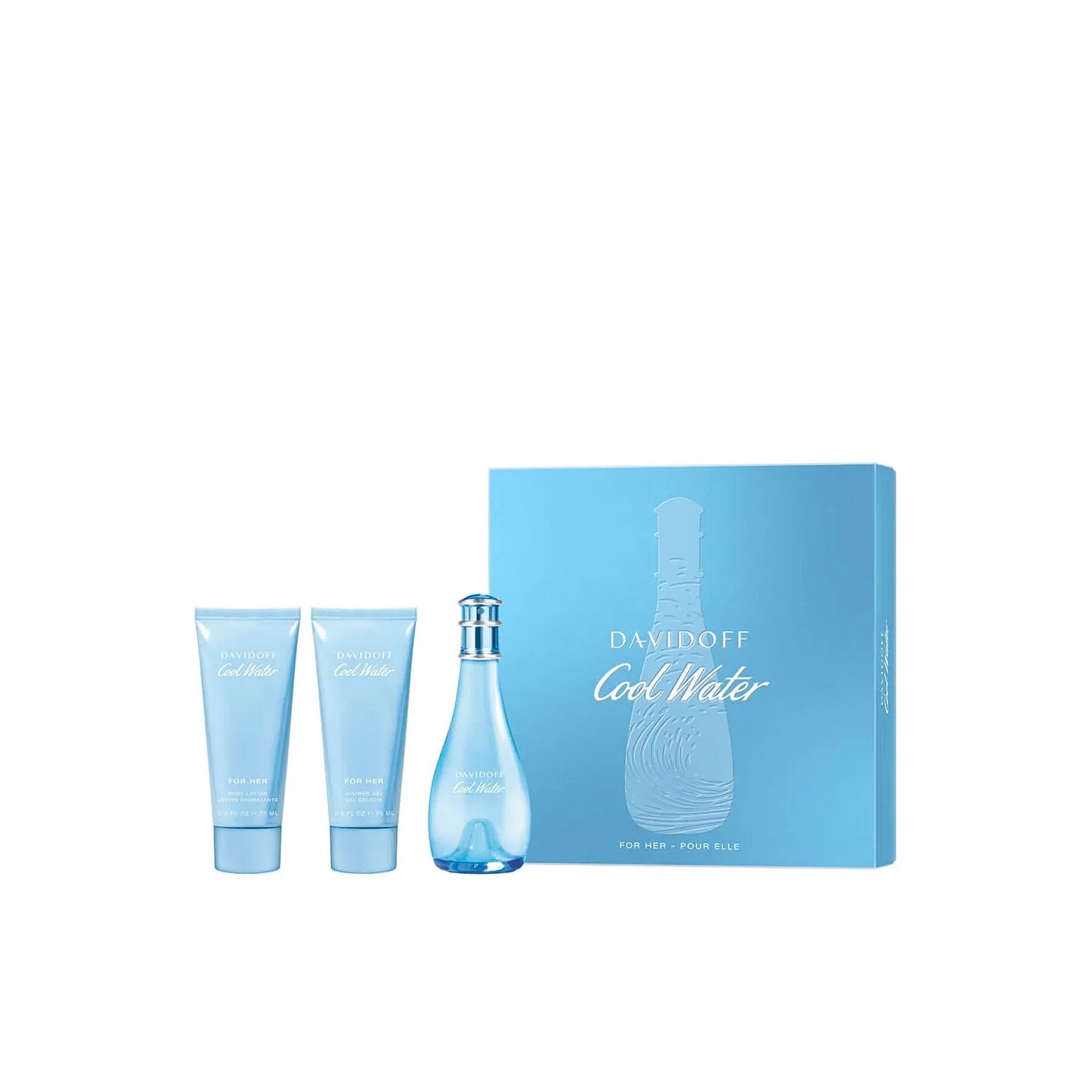 Cool Water 3 piece Women Gift Set by Davidoff Eau de Toilette - PERFUME BOUTIQUE