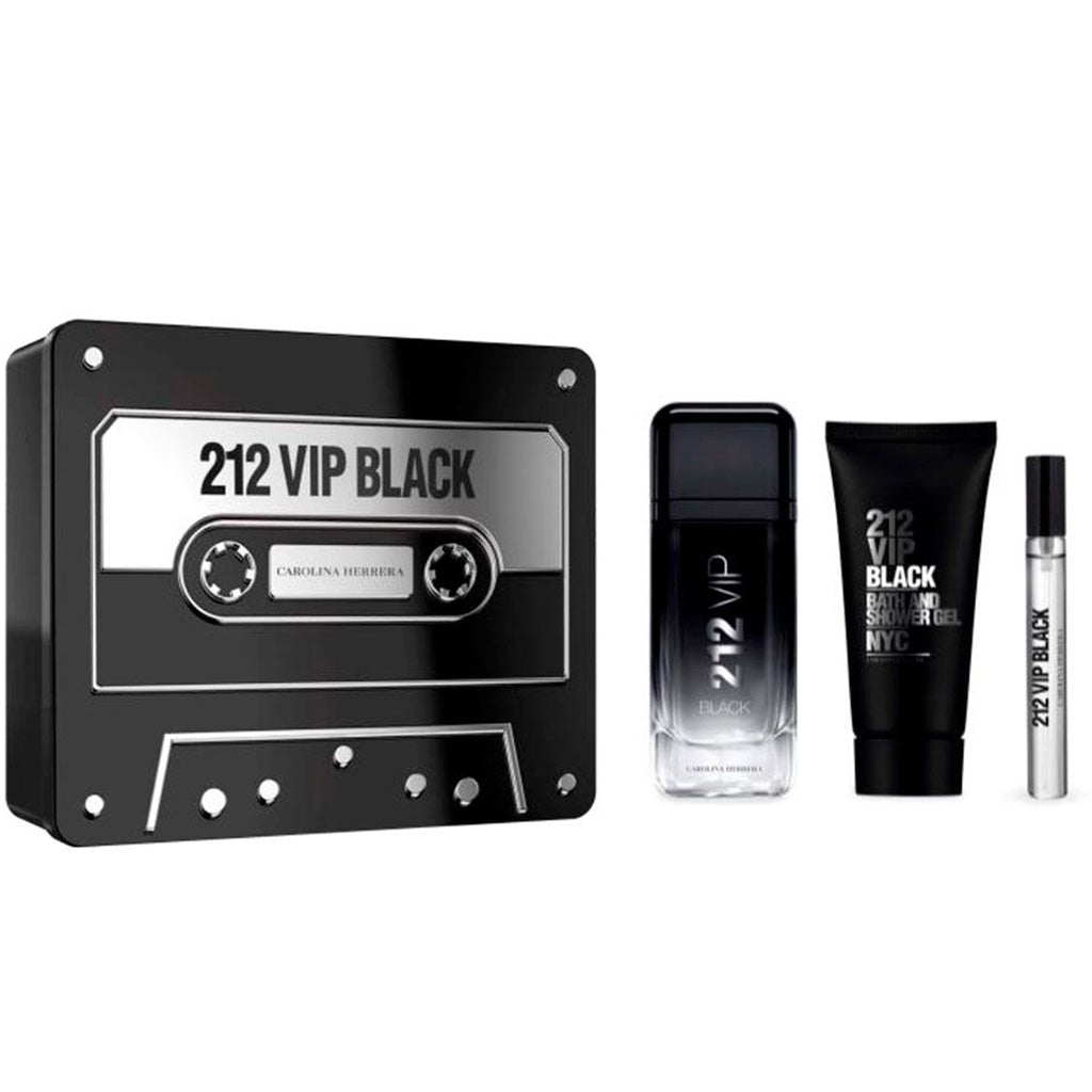 212 VIP Black Men 3-Piece Gift Set by Carolina Herrera eau de Parfum - PERFUME BOUTIQUE