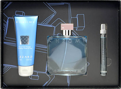 Chrome Azzaro 3-PIECE Men Gift Set by Azzaro Eau de Toilette - PERFUME BOUTIQUE
